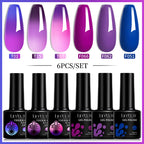 LILYCUTE 7ML 6PCS Neon Gel Nail Polish Set fluorescent Series Color Changing Semi Permanent Soak Off Manicure kit Nail Art Gel