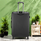Anajqaqia Black Suitcase Set 3 Piece Luggage Set with Trolley Handle, Double Wheels and TSA Lock, Travel Suitcase Set