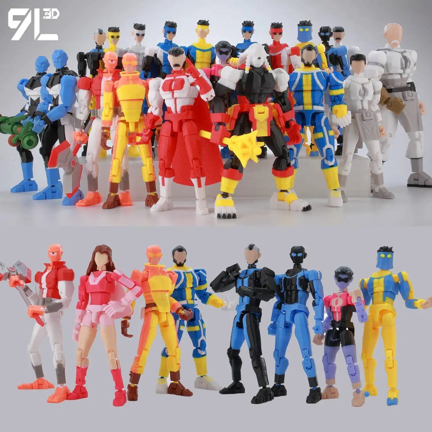 9L3D Lucky 13 Invincible Boy Conquer Omni Action Figure 3D Printed Anime Model Multi-Jointed Poseable Collectible Toy Gift Fan Ürün ana görseli
