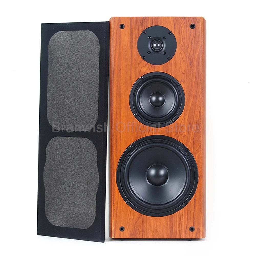 High Power Passive Speakers 8 Inch Floor Standing 3 Way Home Audio System 90dB Sensitivity Wooden Hifi Speakers A Pair