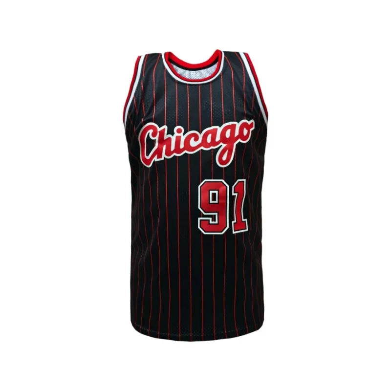 Mens Stripes Basketball Sports Jersey, Breathable Sleeveless Pattern Embroidery Sweatshirt Training Competition Sports Uniforms Ürün ana görseli