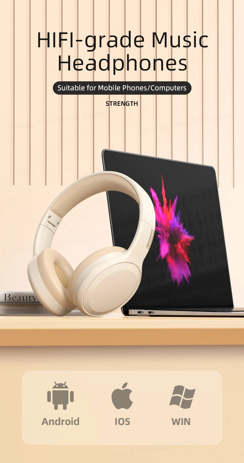 Choice Lenovo th30 wireless headphones Bluetooth earphone 5.0 foldable headset sport headphone game Fone Bluetooth earbuds