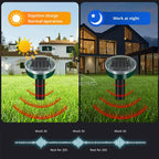 4/8X Solar Repeller Powered Ultrasonic Sonic Mouse Mole Pest Rodent Repellent Vibration Wave Yard Outdoor Garden Lawn Farm Field