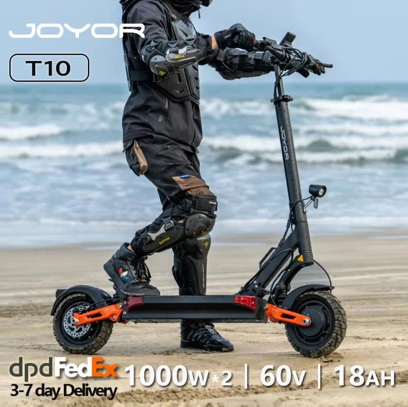 JOYOR T10 Folding Electric Scooter, Dual 1000W Motor, 10 inch Off-road Adults E-scooter with 60V 18Ah Battery Main image