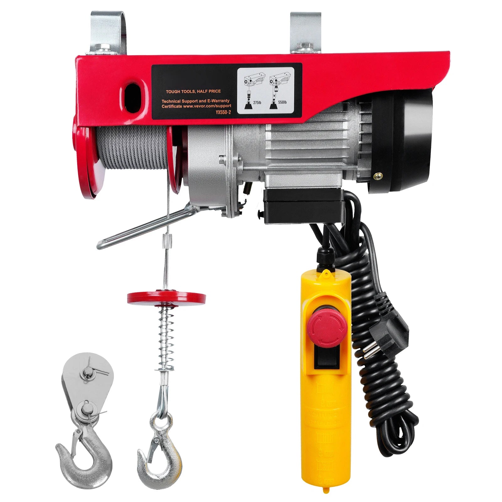 SucceBuy 250kg Electric Hoist Crane Portable Lifter Overhead Garage Winch with Wired/Wireless Remote Control for Car Garage Boat Ürün ana görseli