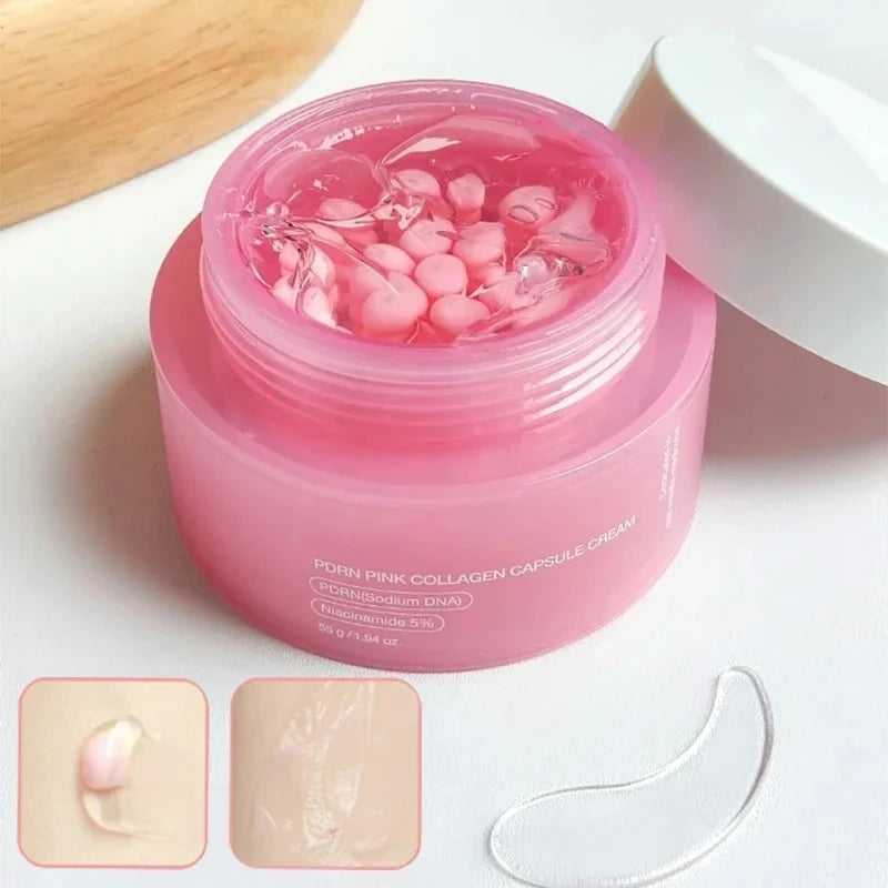 Korean Pink Collagen PDRN Capsule Cream with Niacinamide Cream for Uneven Skin Tone Lightweight Face Moisturizer Non Greasy care Ürün ana görseli