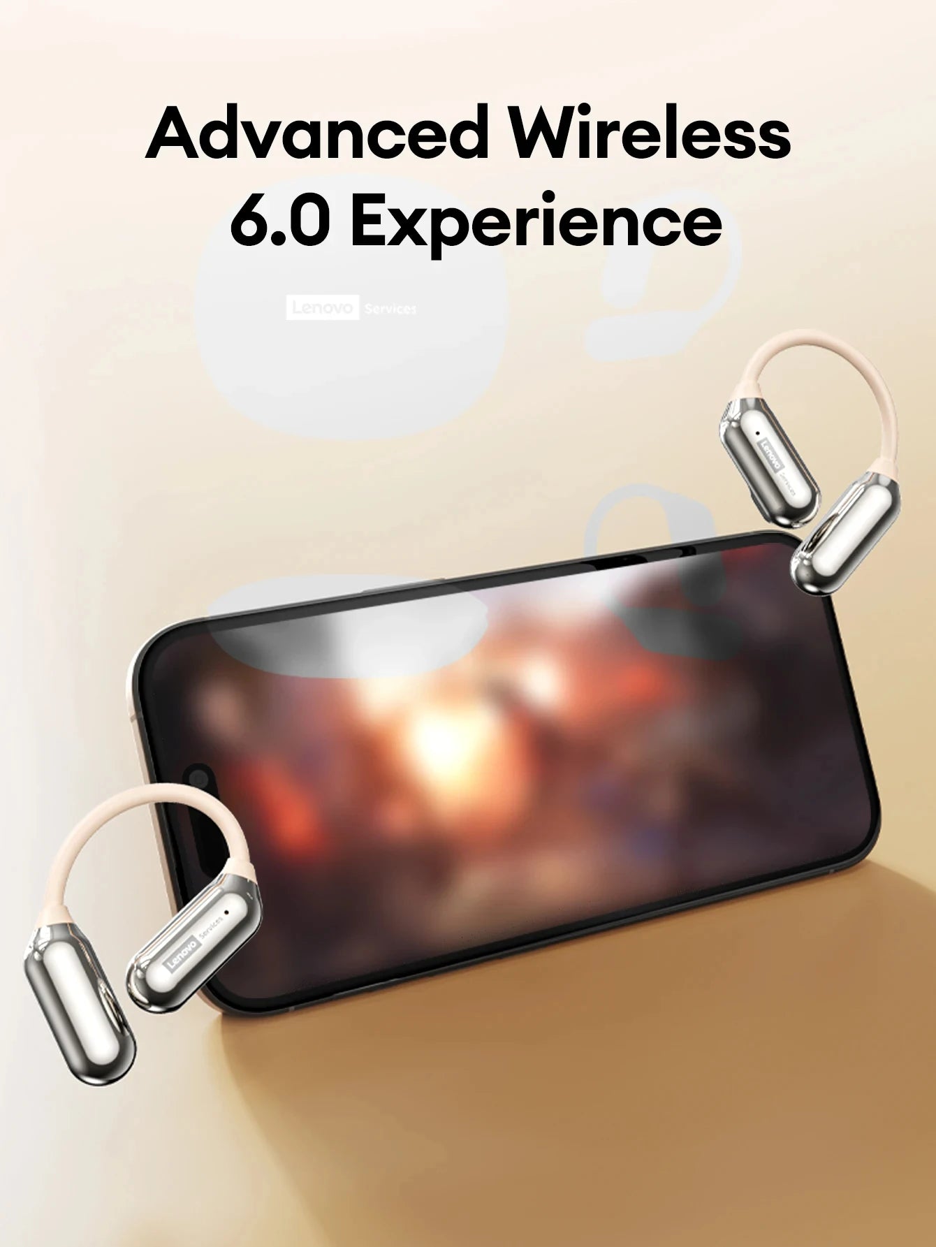 Lenovo LE503 OWS Wireless Earphones Bluetooth V6.0 Open-Ear Earphone ENC Noise Reduction Earbuds Waterproof Long Battery Life