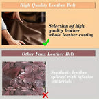 Adjustable Women’s Skinny Thin Belt, Classic Solid Color Genuine Leather Waistband for Trendy Coats and Dresses