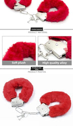 BDSM Hand Binding Sex Adult Hands Binding Toys Adjustable Metal Plush Handcuffs Binding Fetish Slave Couples Adult Game Products