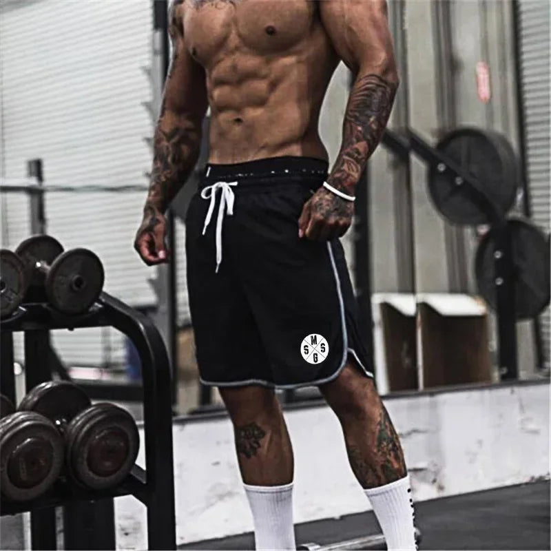 Summer Sports Shorts Breathable  Mesh Men's Drawstring Elastic Pants Running Training Pants Outdoor Fitness Jogging Straight Ürün ana görseli