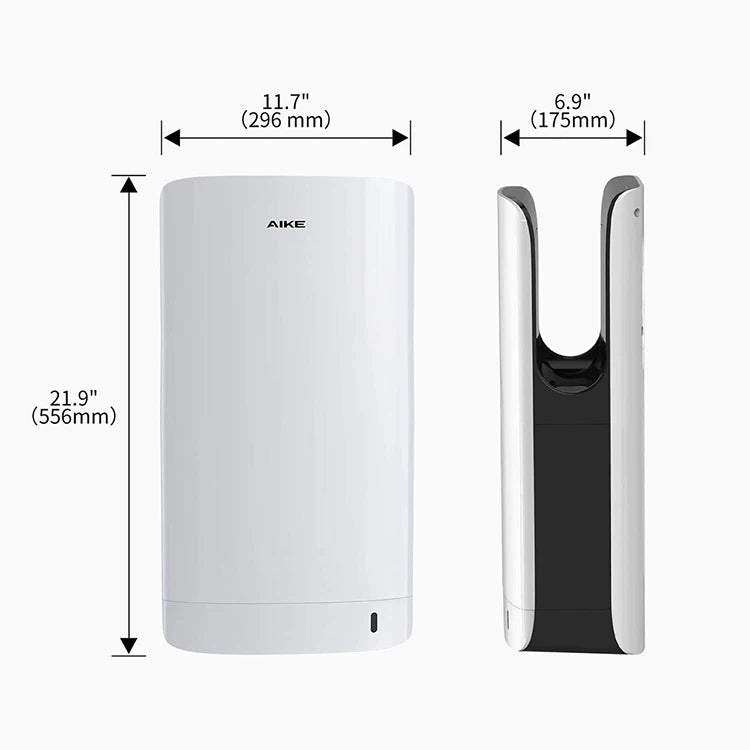 AIKE Automatic Hand Dryer for Bathroom Jet Hand Dryer with HEPA Filtered Vertical Slim Compact High Speed Wall Dryers 1400-1750W