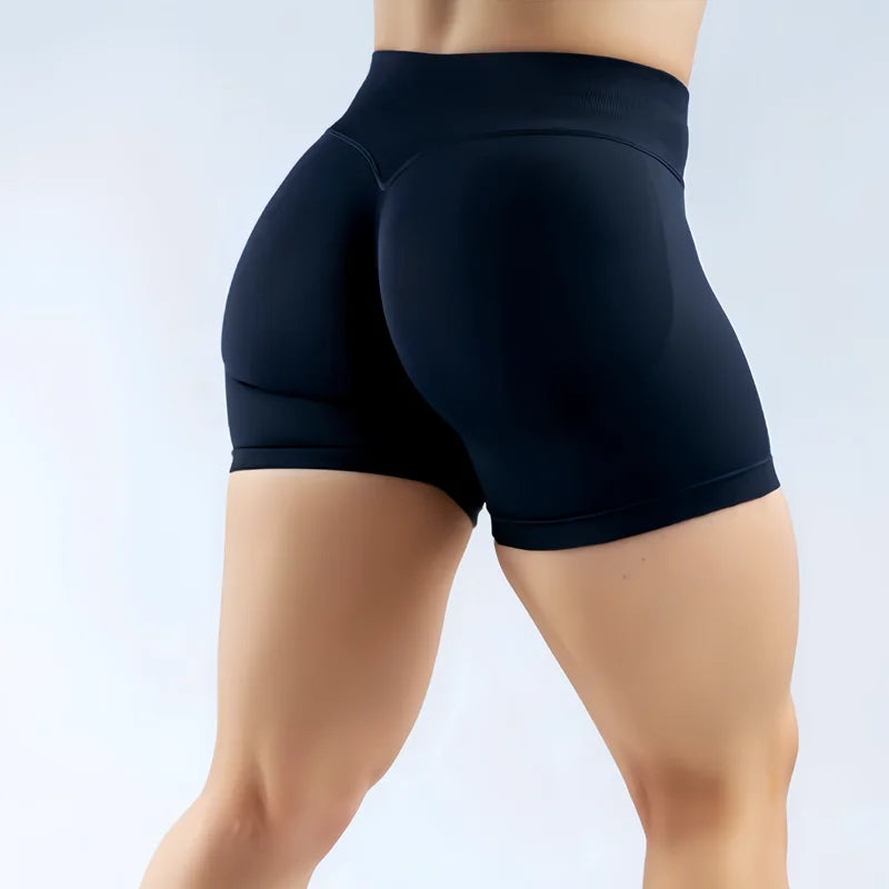 HISTELLO Impacts Shorts 4.5" Women Fitness Sports Biker Shorts Low Waist Gym Short Workout Scrunch Butt Yoga Seamless Leggings