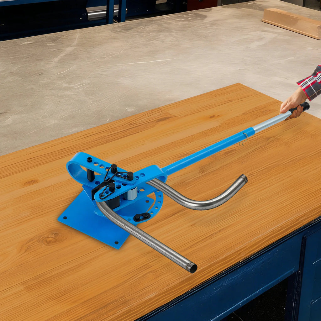 Manual Pipe Bender, Bending Machine with 7 Dies 1"-3", fit Mild Steel Pipe, Bending Tool for Bending Square, Round, Flat Pipes