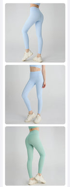 Naked feeling Yoga Leggings Women High Waisted Hip Lifting Fitness Leggings Running Cycling Pants Breathable Sports Leggings