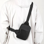 Men Waterproof Sling Chest Pack Fashion Small Black Crossbody Shoulder Zipper Bag Travel Workout Handbag Messanger Bag for Men