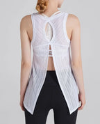 Sexy Sleeveless Backless Sports T-Shirt Women's Gym Tank Top Loose Sportswear Breathable Workout Tank Top Fitness Yoga Dance