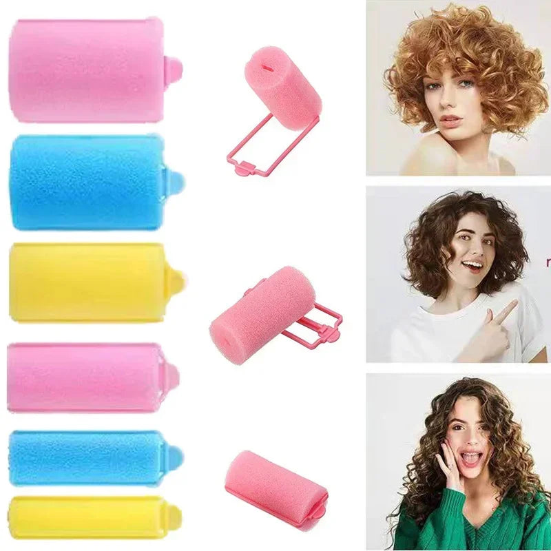 6-14pcs Soft Sponge Foam Cushion Hair Rollers Curlers Hair Salon Barber DIY Curls Hairdressing Kit DIY Home Hair Styling Tools Ürün ana görseli
