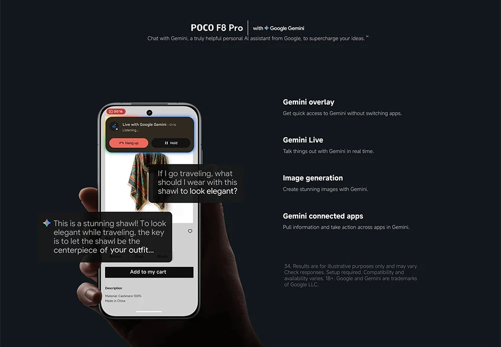 Global Version POCO F8 Pro 5G 6.59" Snapdragon® 8 Elite Mobile Platform 100W HyperCharge 6210mAh 50MP camera NFC IP68 XIaomi