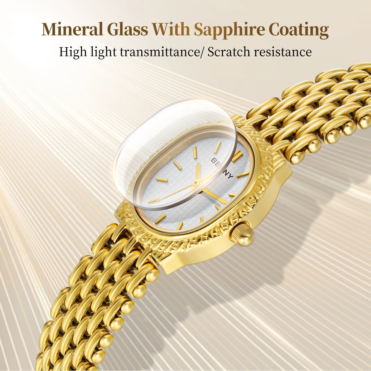 BERNY Gold Women's Watch Luxury Small Dial Ladies Gold Watch Jewelry Bracelet Quartz Lady Watch Stylish Fashion Women Watches