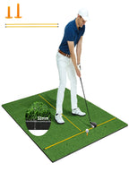 Golf Practice Mat with Artificial Grass, 5 x 4 Feet Indoor Outdoor Hitting Pad with Rubber Tees & Alignment Rods, Golf Mat