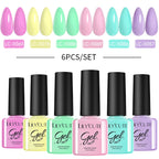LILYCUTE Nail Gel Polish Set Pink Green Spring DIY Nail Art Design Long Lasting Soak Off UV Gel Manicure Painting Gel Vernis Kit