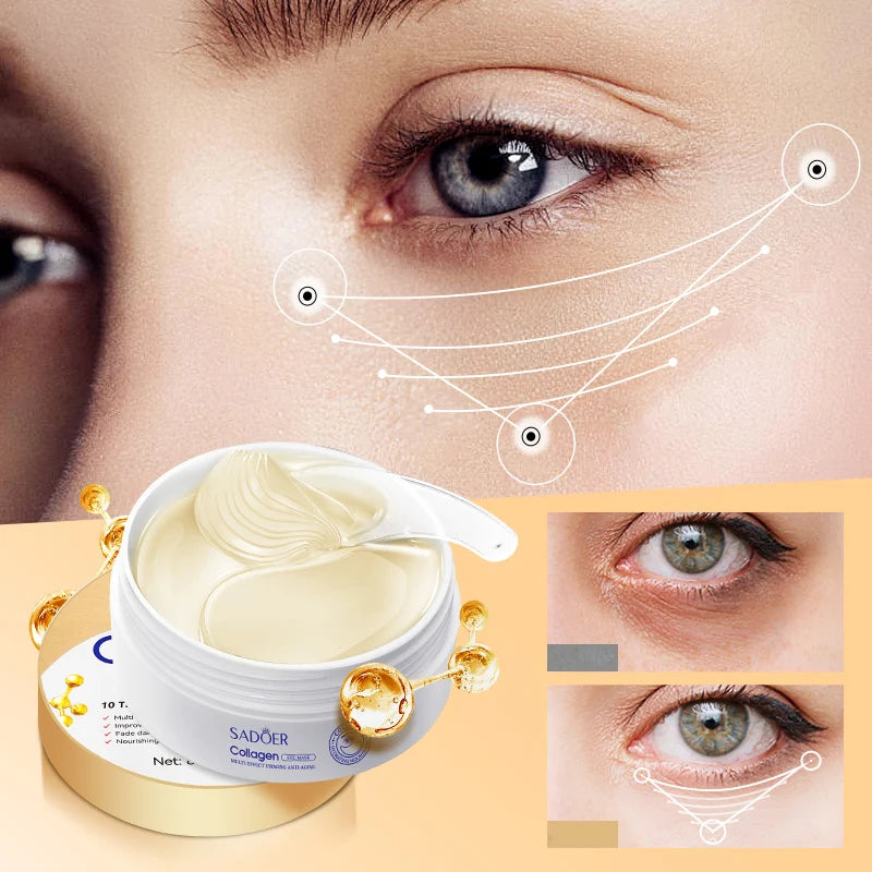 Collagen eye mask, deep moisturizing, firming the skin around the eyes, eye care, anti-aging skincare, making the skin younger
