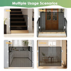 150×78cm Retractable Pet Gate Extendable Mesh Safety Barrier for Dogs Cats No Drill Installation Child Proof Gate Stairs Door