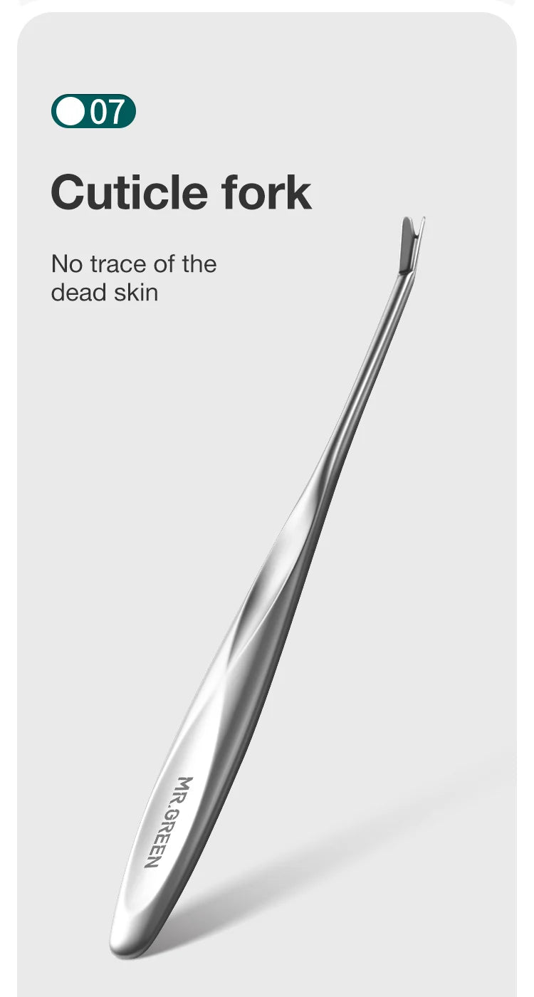 MR.GREEN Premium Manicure Set Professional-Grade Stainless Tools with Clean Lines & Travel-Ready Design Portable Case