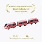Magnetic Train Toys Electric Car Locomotive Diecast Slot Wooden Railway Accessories fit for Brand Wooden Tracks Kids Toys
