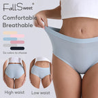 FallSweet 5PCS/set Women’s Cotton Panties Seamless Plus Size Briefs Solid Underwear Soft Breathable Underpants Female Lingerie