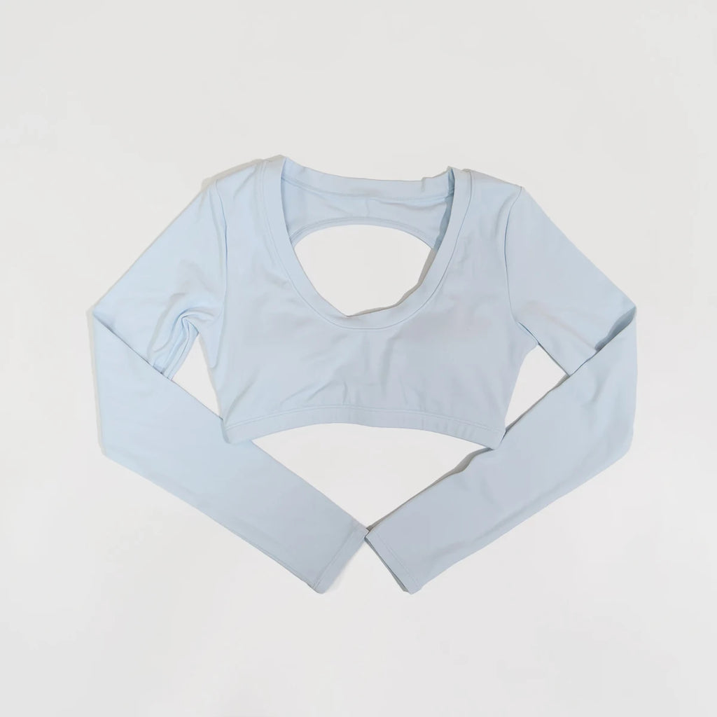 New Summer Women's Backless Long Sleeved Yoga Top Breathable Soft Sportswear for Gym Training Comfortable Fitness Clothing Woman