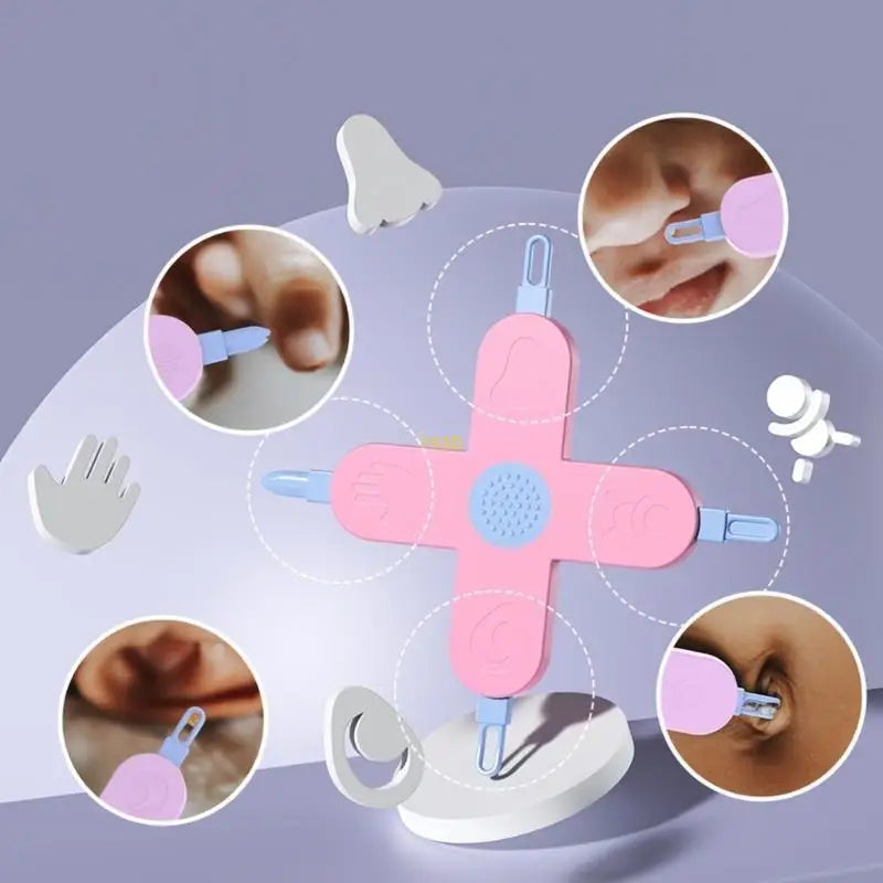 Infants Ear Nose Navel Clean Tool Kids Safety Ear Pick Navel Cleaner Nasal Cavity Care Supplies 4-in-1 Baby Care Gadget