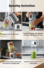 Portable Juicer Blender 450ml Juice Maker USB Rechargeable Lemon Orange Fruit Juicing Cup Electric Juice Machine Travel Juicers