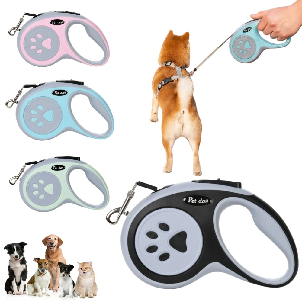 3m 5m Paw Dog Leash For Small Medium Large Dogs Outdoor Lead Walking Puppy Strong Retractable Nylon Rope Yorkies Pet Supplies Ürün ana görseli