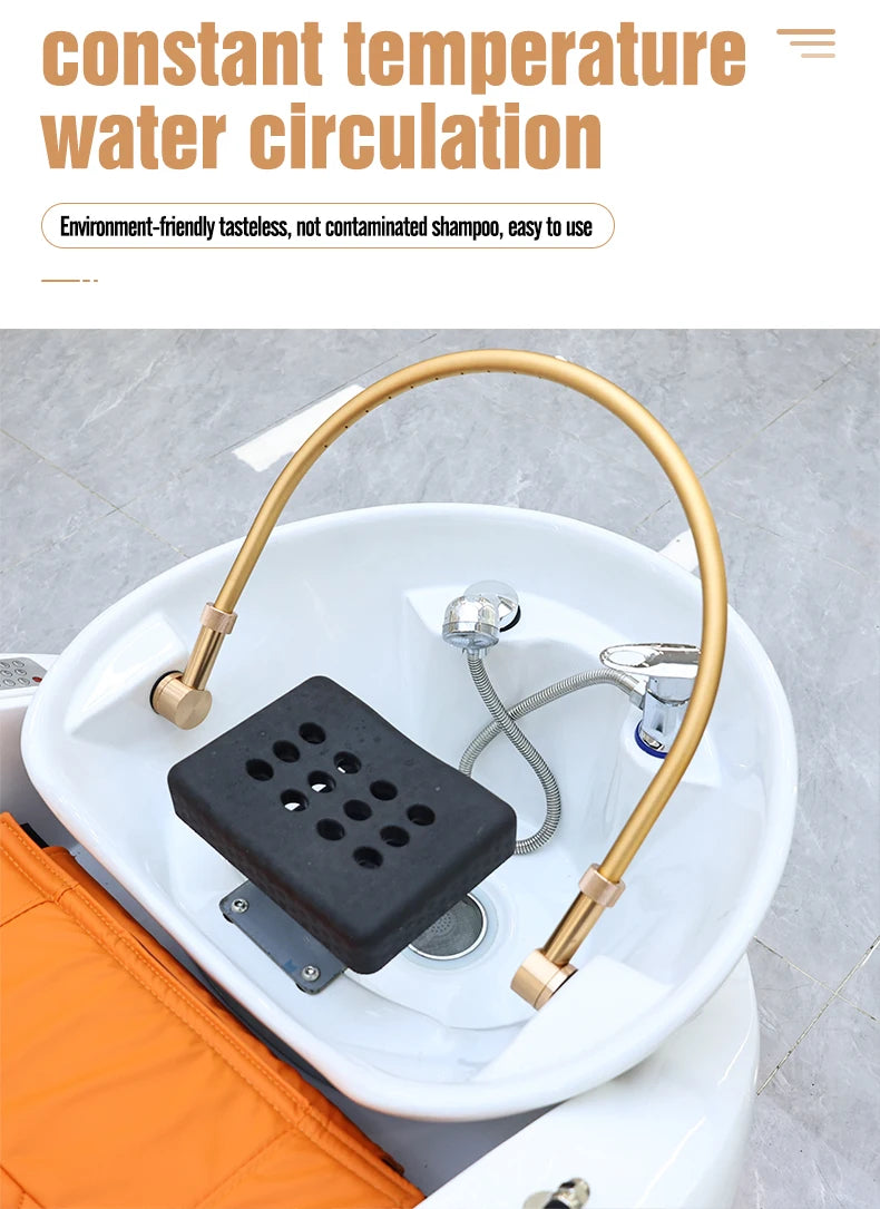 Professional Hot Sell Electric Lay Down Salon Head Spa Massage Shampoo Bed With Head Therapy and Steamer