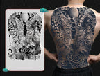 Magic Juice Ink Waterproof Tattoo Stickers Full Back Large Size Herbal Juice Temporary Tattoos Men Body Art Dragon Tiger