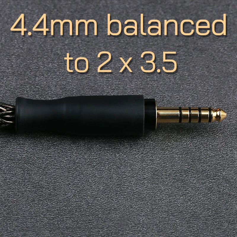 OPENHEART 16 Core Headphone Cable 1 to 2 jack dual 3.5/2.5/4.4mm/XLR Balance Cable For HIFIMAN DENON Replacement Cable 2m 3m