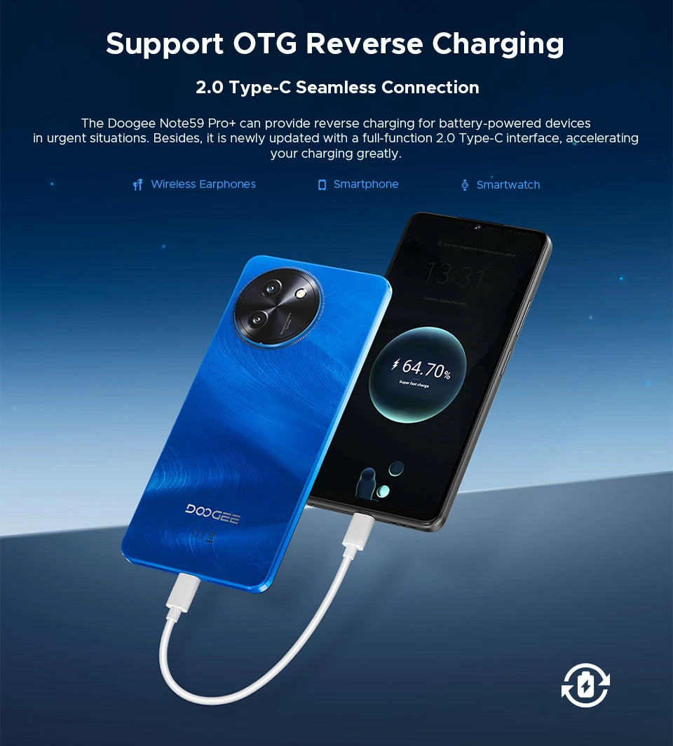 Global Version DOOGEE Note59 Pro+ 5G Smart phone Android 15 6250mAh Battery 6.75'' 120Hz Screen 12GB 512GB AI Camera Cell Phone