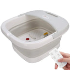 Folding Foot Bath Massager with Heat Vibration 4 Rollers Temperature Control Wireless Remote Foot Spa for Pain Relief Home Use