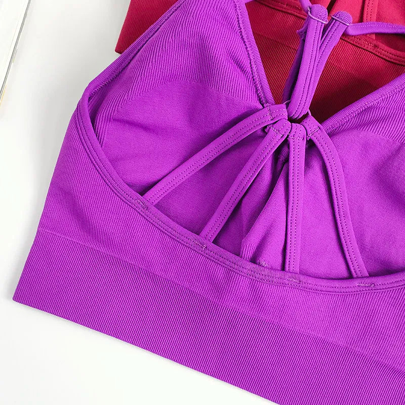 Women's Seamless Yoga Suit High Waist Sports Bra Leggings Gym Set Fitness Suit Workout Leggings Set Pilates Sportswear Outfit