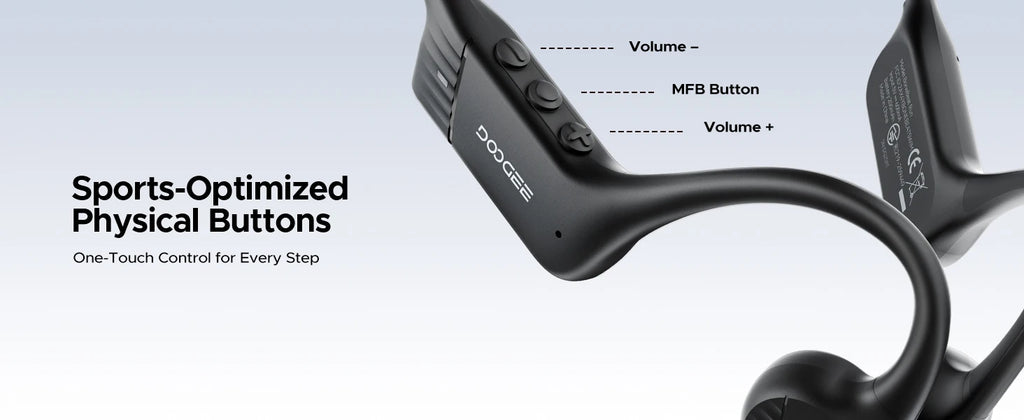 DOOGEE BoneBeat Run Bone Conduction Headphones Open-Ear Wireless Sports Earphone 10 Hours Battery Life for Running, Cycling