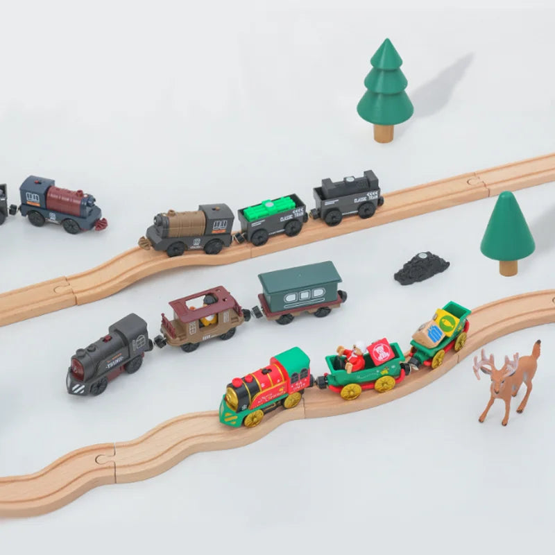 New Electric Train Set Compatible with Thomas Wooden Train Track Train Toys For Kids Christmas Birthday Gift Ürün ana görseli