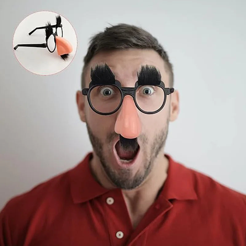 Novelty Glasses Funny Big Nose Glasses with Eyebrows / Mustache Halloween Birthday Parties Funny Photo Props Ürün ana görseli