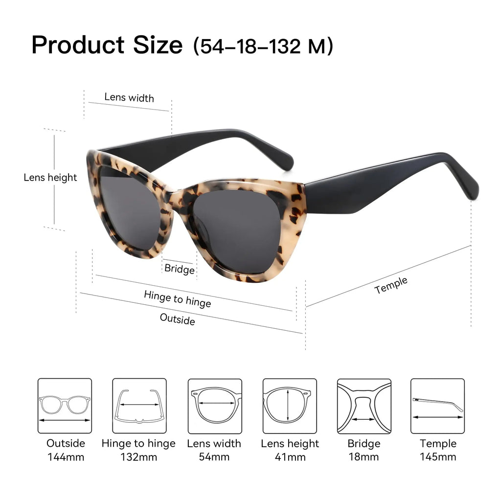 ZENOTTIC Polarized Sunglasses Women Cat-Eye: Trendy Cateye Sunglasses for Woman - Cute Sun Glasses UV400 Protection