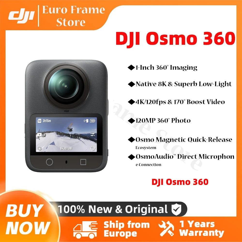 DJI Osmo 360 Standard Bundle 360 Camera with 1 Inch ° Imaging ° Video in 8K Native ° Photo in 120MP Osmo 360