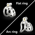 Stainless Steel Male Chastity Cage Cock Mamba Penis Ring Chastity Belt BDSM Erotic Urethral Lock Double-Arc Ring Sex Toy