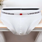 3pcs【LORIEN CREST】Men's Pure Cotton Low Waist Elastic Sexy Loose Breathable Youth Pant Headband Underwear Summer Cotton Briefs