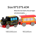 RC Electric Train Set Locomotive Magnetic Train Diecast Slot Toy Fit for Brand Wooden Railway Tracks Toys for Children Gifts