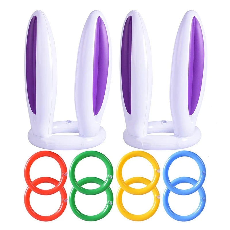 Bunny Ears Inflatable Ring Toss Party Games Kids Holiday Birthday Activity Social Indoor Outdoor Parent-child Interaction Toys