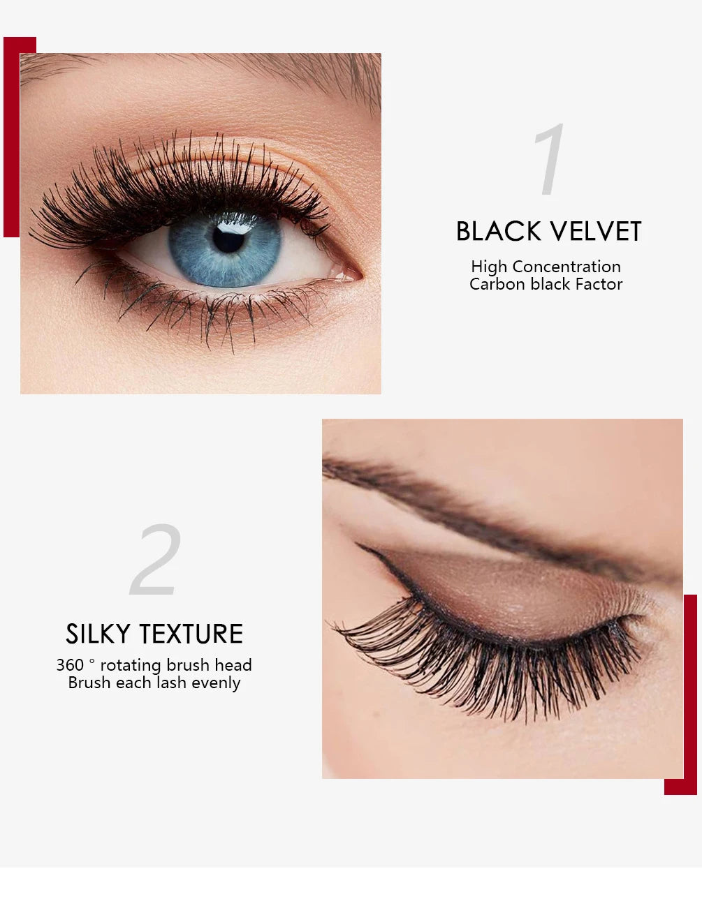 QIBEST 4D Black Mascara Waterproof Lengthening Curling Eye Lashes Rimel Mascara Silk Fiber Women Mascara Extra Volume 5g Makeup